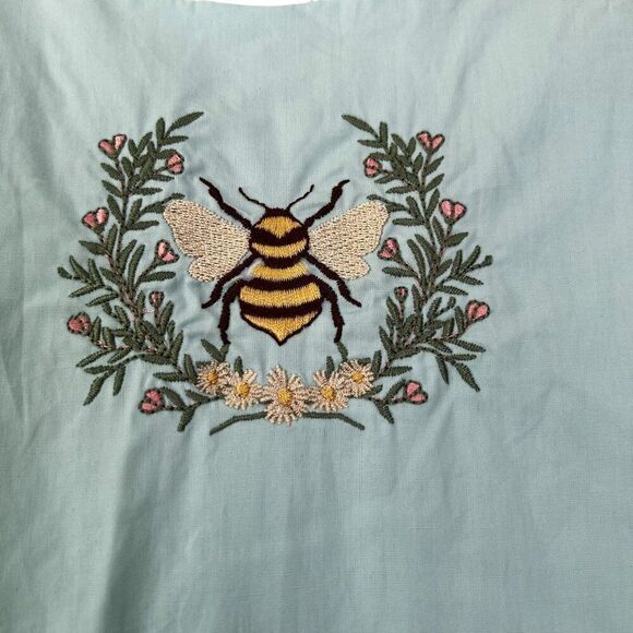 Only Little Once Embroidered Bee Puff Sleeve Lace Dress Size 14 - Picture 4 of 6